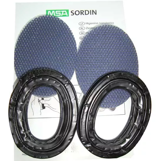 Replacement gel pads for MSA sording electronic earmuffs.