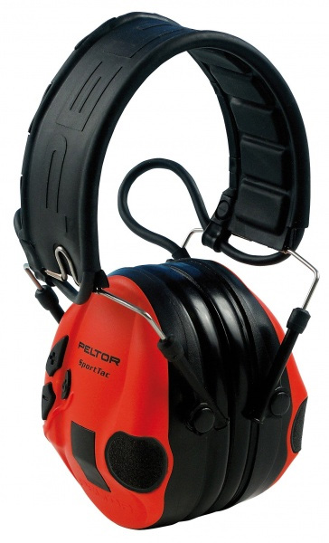 Peltor 3M Electronic earmuffs - Sportac black and red.