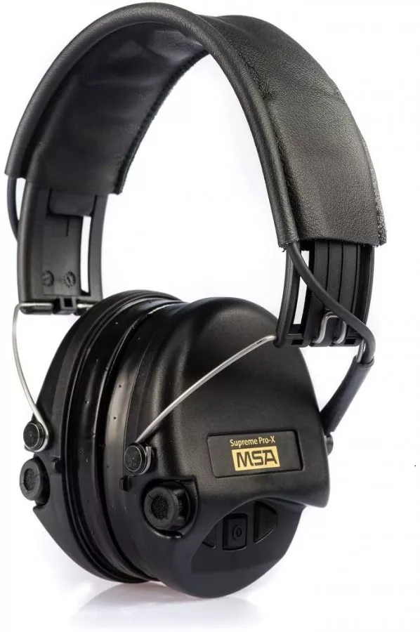 Protectores auditivos electrónicos Sordin Supreme PRO X SOR75302-X/L-02 correa de piel, copas negras