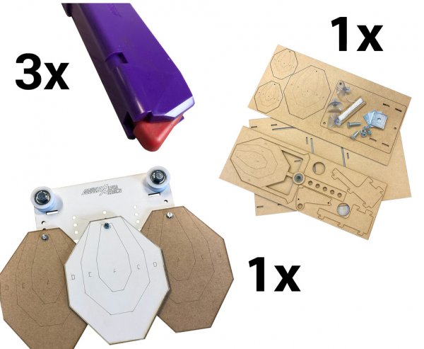 Combo: 3x Practice Mags, 1x Dry-Fire RUNNER Target Kit and 1x Dry-Fire SWINGER Target Kit