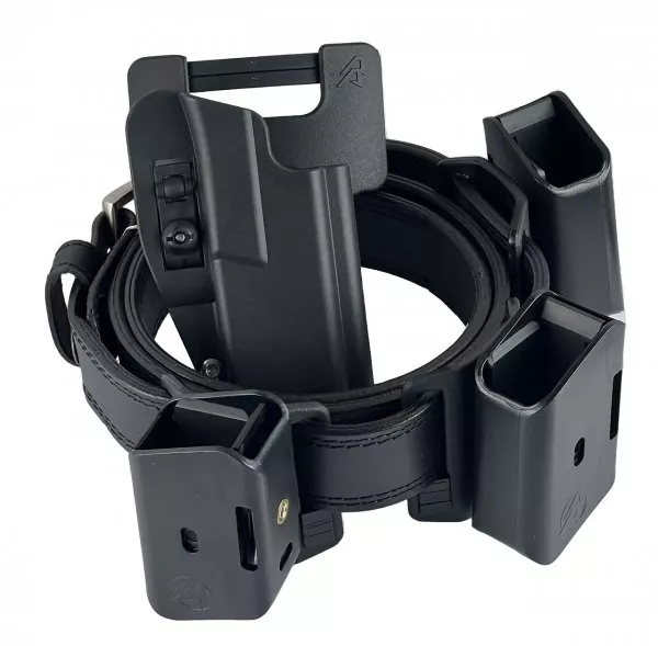 Combo IDPA Max Rig (IDPA Max Holster, 3 IDPA Pouches and Leather Belt)